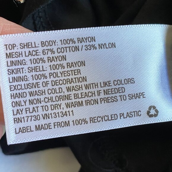 XHILARATION Embroidered Lace Long Sleeve Black Boho Midi Goth Dress XL EUC - Picture 14 of 15